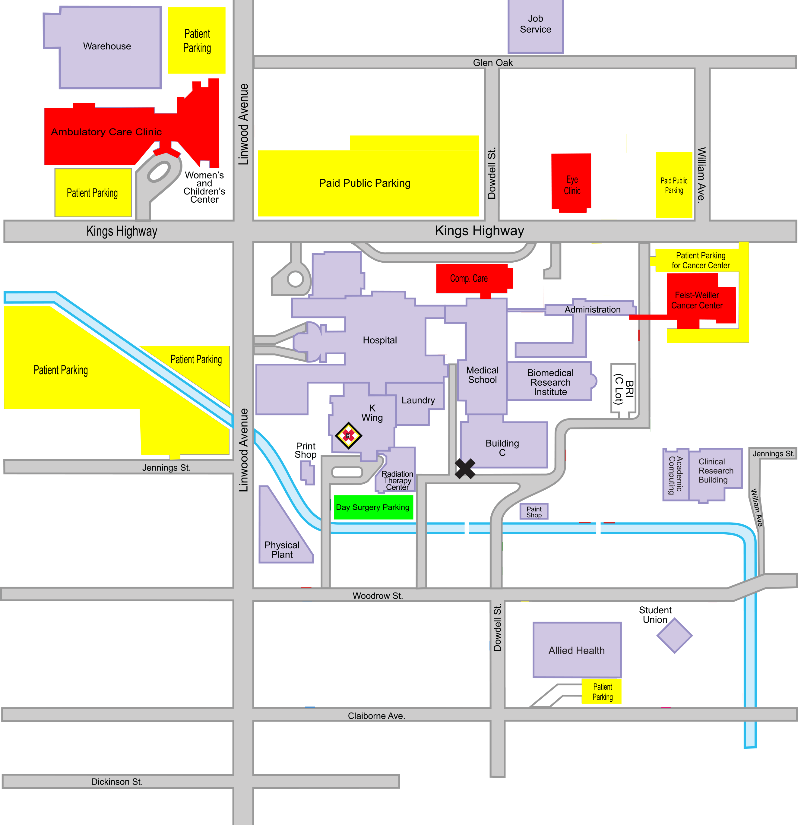 Ochsner Main Campus Map Zone Map | Images and Photos finder